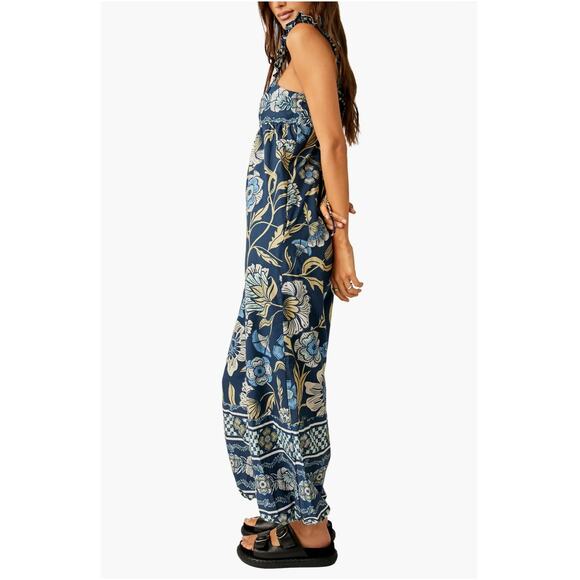 FREE PEOPLE NWT Bali Albright Jumpsuit in Navy Combo // M - Picture 4 of 16